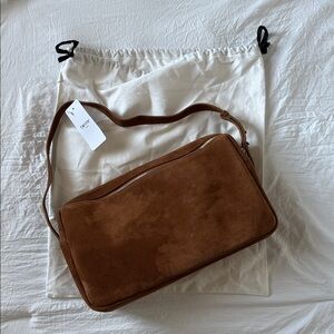 Elegant Brown Suede Shoulder Bag